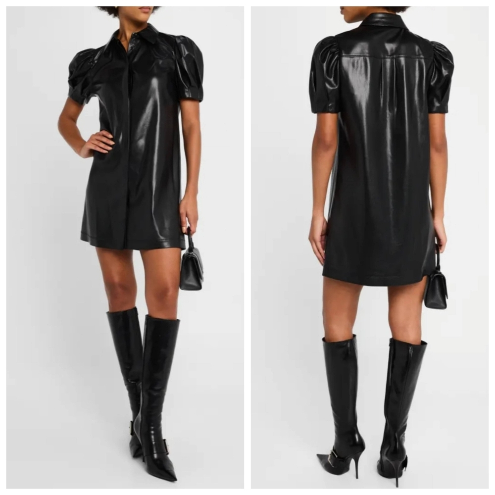 Alice + Olivia jem vegan leather mini shift dress - Picture 5 of 16